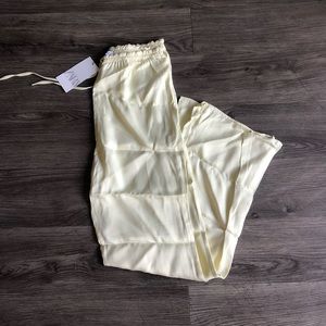 Zara Silk Long Pants Cream Size S
